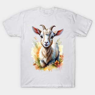 Goatling Glee: Watercolor Farmyard Bliss T-Shirt